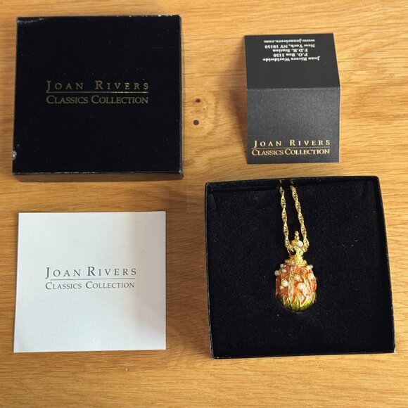 JOAN RIVERS CLASSICS COLLECTIONS Lily of the Valley Egg Pendant with Chain - Picture 11 of 16